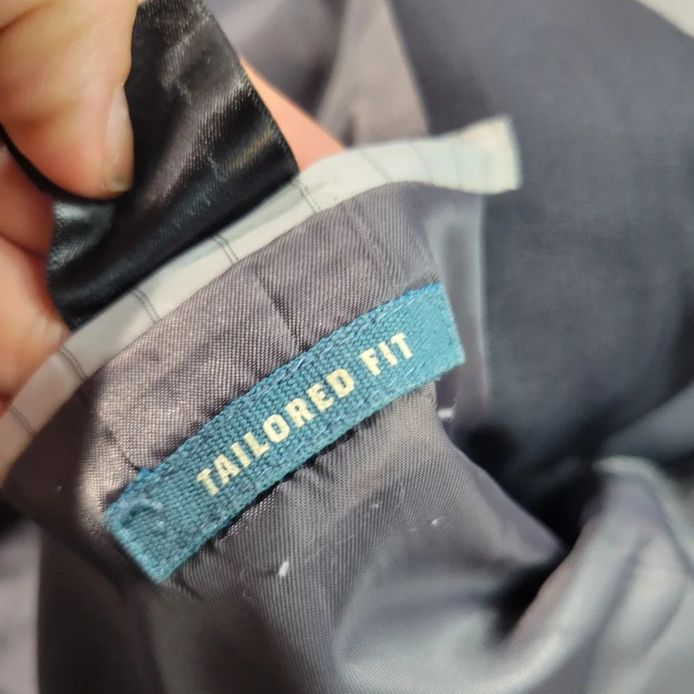 Haggar Blazer Mens 46R Gray Blue Tailored Fit 2-Button Sport Coat‎ Professional